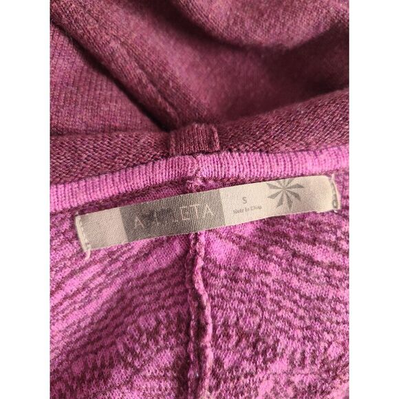 Athleta Zip Up Scandinavian Nordic Hoodie SMALL Purple Wool Blend Pockets S Warm - Picture 6 of 8